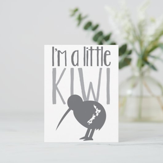 可愛いニュージーランドの鳥と一緒に少しキウイ ポストカード (スタンド正面)