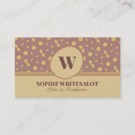 可愛いニュートラルカラーパターンモノグラム名刺 名刺