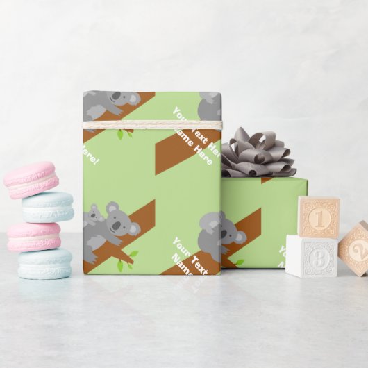 可愛いニュートラルコアラ熊ベビーシャワーラッピング紙 ラッピングペーパー (ベビーシャワー)