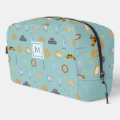 可愛いニューヨーク市柄|グリーンカスタムモノグラム ドップキット (右コーナー)