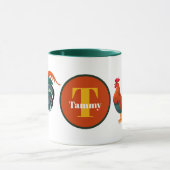 可愛いニワトリ愛好家がモノグラムを加える マグカップ (中央)