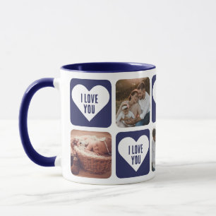 可愛いネイビーカスタムブルーの写真I Love You Mug マグカップ