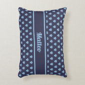 可愛いネイビーブルーエンジェルパターパーソナライズされたン名 アクセントクッション (正面(垂直))