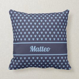 可愛いネイビーブルーエンジェルパターパーソナライズされたン名 クッション