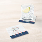 可愛いネイビー私たちの小さなチャンピベースボールベビーシャワー スクエアペーパーコースター (インサイチュ)