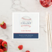 可愛いネイビー私たちの小さなチャンピベースボールベビーシャワー スタンダードカクテルナプキン (インサイチュ)