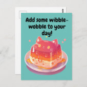 可愛いネコのゼリーが一日の中に小さな揺れ動きを加える! ポストカード (正面/裏面)