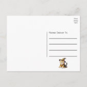 可愛いネコの魔法魔女ハロー考えラブズ ポストカード (裏面)