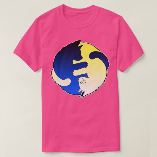 可愛いネコ猫英陽陰陽 Tシャツ (デザイン正面)