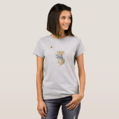 可愛いネズミがタンポポに飛ぶ Tシャツ (正面フル)
