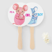 可愛いネズミで性別がハンドファンを明かす ハンドファン (正面&裏面)