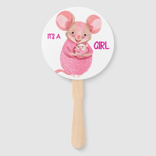 可愛いネズミで性別がハンドファンを明かす ハンドファン (正面)