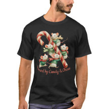 可愛いネズミとキャンディーケーンクリスマスアート