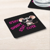 可愛いネズミを残して日陰 スクエアペーパーコースター (アングル)