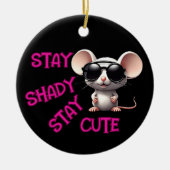 可愛いネズミを残して日陰 セラミックオーナメント (正面)