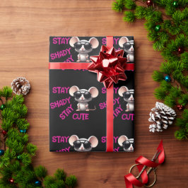 可愛いネズミを残して日陰 ラッピングペーパー