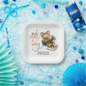 可愛いネズミスリージングルオールザウェイグリッター ペーパープレート (パーティー)