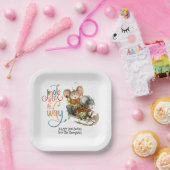 可愛いネズミスリージングルオールザウェイグリッター ペーパープレート (パーティー)