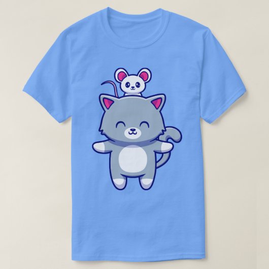 可愛いネズミ猫 Tシャツ (デザイン正面)
