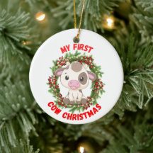 可愛いハイランダー牛の私の最初のメリークリスマス