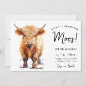 可愛いハイランド牛の引っ越しました新しいアドレス移動 案内状 (正面)