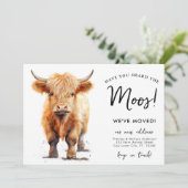 可愛いハイランド牛の引っ越しました新しいアドレス移動 案内状 (スタンド正面)