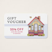 可愛いハウスケアバーサービスクーポンギフトカード (正面)