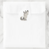 可愛いハウリングマンガウルフステッカー ラウンドシール (バッグ)