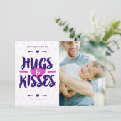可愛いハグ&キス素朴写真バレンタインデー シーズンカード (スタンド正面)