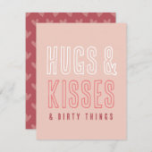 可愛いハグ&キス&ダーティーズヴァレンティおもしろいン シーズンカード (正面/裏面)