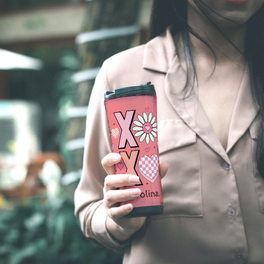 可愛いハグ&キスXOXOピンクラブinバレンタインデー タンブラー