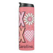 可愛いハグ&キスXOXOピンクラブinバレンタインデー タンブラー (回転右)