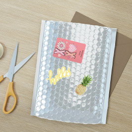 可愛いハグ&キスXOXOピンクラブinバレンタインデー 長方形シール