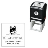 可愛いハスキーの住所 セルフインキングスタンプ (インサイチュ)