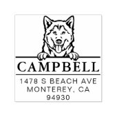 可愛いハスキーカスタムドッグアドレススタンプ セルフインキングスタンプ (デザイン)