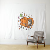 可愛いハズマキャットハロウィーンキャンディモンスターオーバーシおもしろい タペストリー (インサイチュ(横))