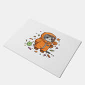 可愛いハズマキャットハロウィーンキャンディモンスターオーバーシおもしろい ドアマット (アングル)