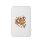 可愛いハズマキャットハロウィーンキャンディモンスターオーバーシおもしろい バスマット (正面縦)