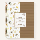 可愛いハチの絵柄 ノートブック (正面)