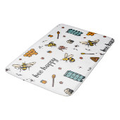 可愛いハチの言葉アートを楽しむ バスマット (アングル)