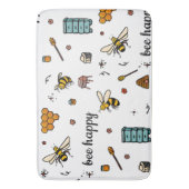 可愛いハチの言葉アートを楽しむ バスマット (正面縦)