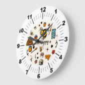 可愛いハチの言葉アートを楽しむ ラージ壁時計 (傾斜)