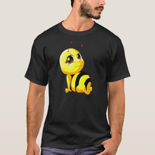 可愛いハチミツバチのポーズ Tシャツ (正面)