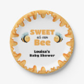 可愛いハチミツ甘い缶詰の赤ちゃんシャワー ペーパープレート (正面)