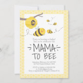 可愛いハチミツ赤ちゃん男女兼用シャワーへママ 招待状 (正面)