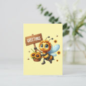 可愛いハチ好きの挨拶 シーズンポストカード (スタンド正面)