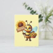 可愛いハチ好きの挨拶 ポストカード (スタンド正面)