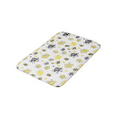 可愛いハチ柄 バスマット (アングル)