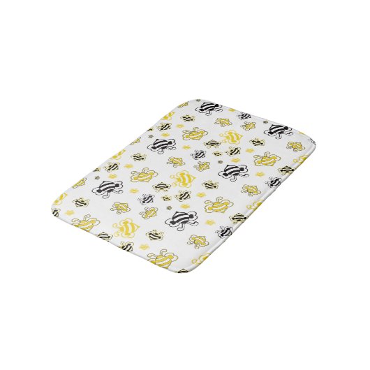 可愛いハチ柄 バスマット (アングル)