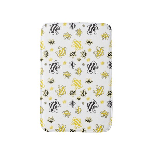 可愛いハチ柄 バスマット (正面縦)